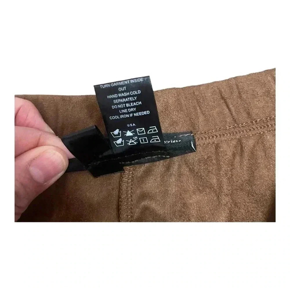 Antthony Brown Wide Leg Crop Brown Polyester Pull On Pants Women’s size Medium - Picture 5 of 10